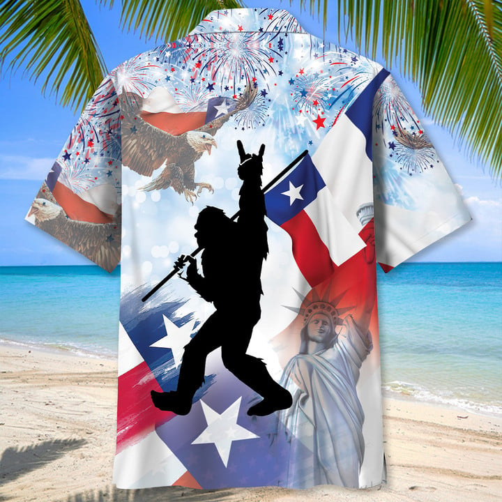 BigFoot Texas Happy 4th July Hawaiian Shirt 1306HW1