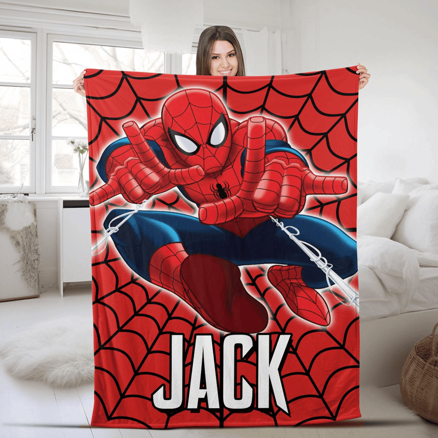 Hero Spider Man Custom Name Blanket B8