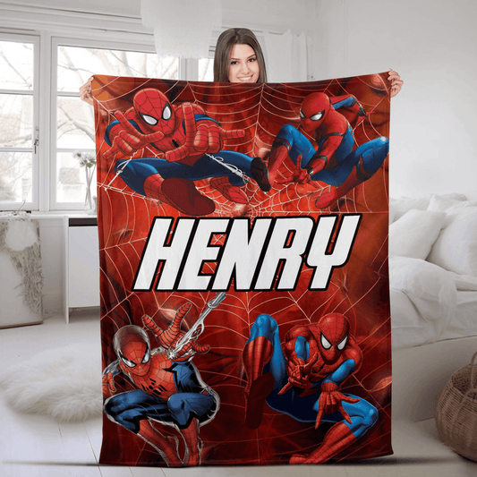 Hero Spider Man Custom Name Blanket B6