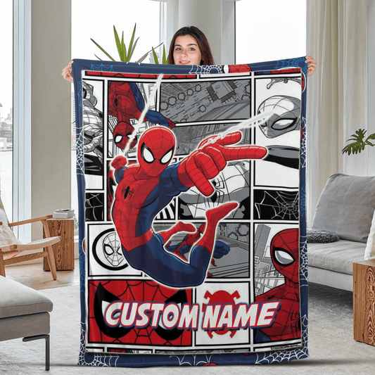 Hero Spider Man Friends Custom Name Blanket B3