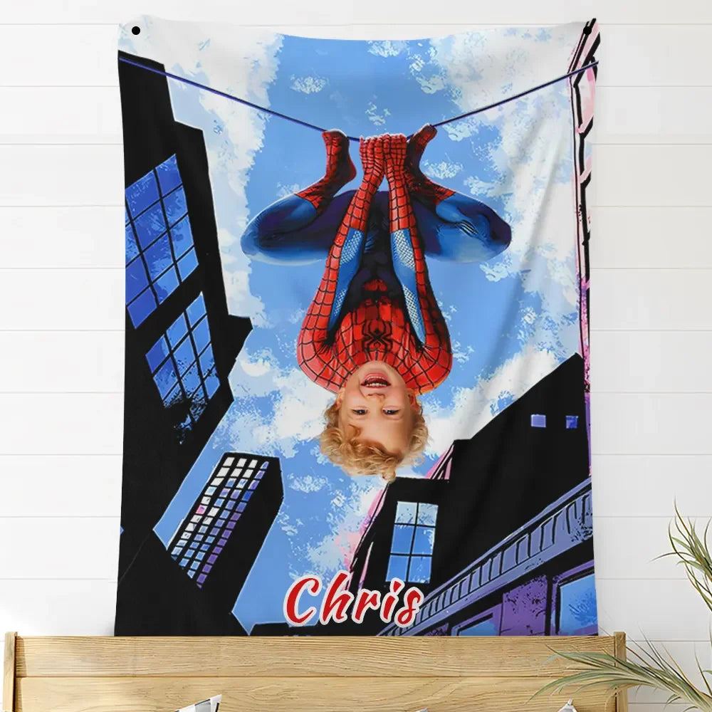 Spiderman Custom Face/Name Blanket 23B10