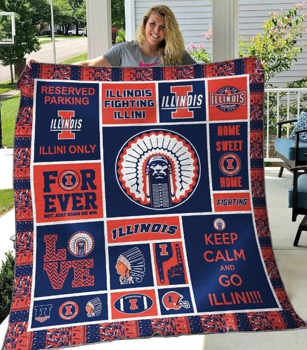 NC Illinois Fighting Illini Blanket And Quilt Gift For Fans