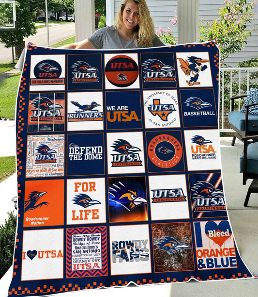 NC UTSA Roadrunners Blanket And Quilt Gift For Fans