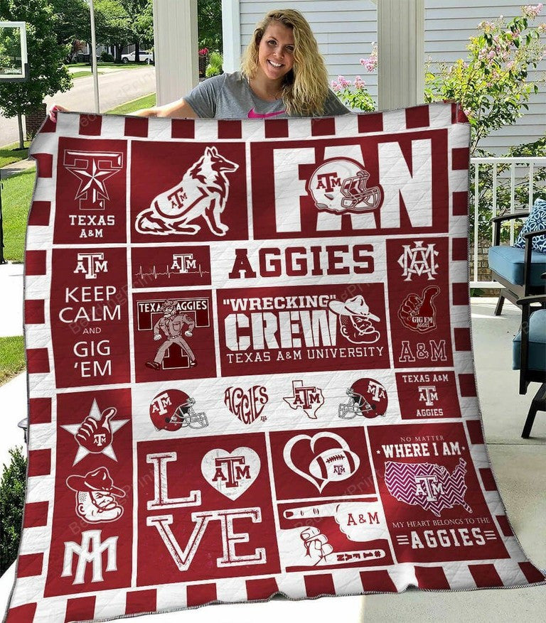 NC Texas A&M Blanket And Quilt Gift For Fans