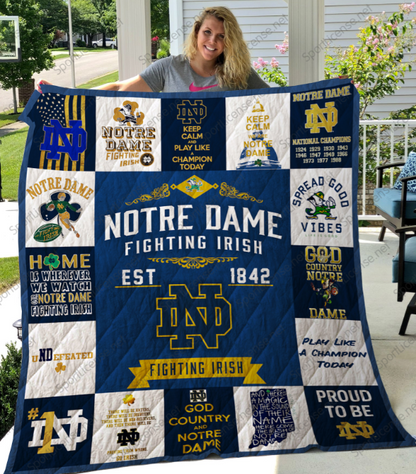 NC Notre Dame Fighting Irish Blanket And Quilt Gift For Fans