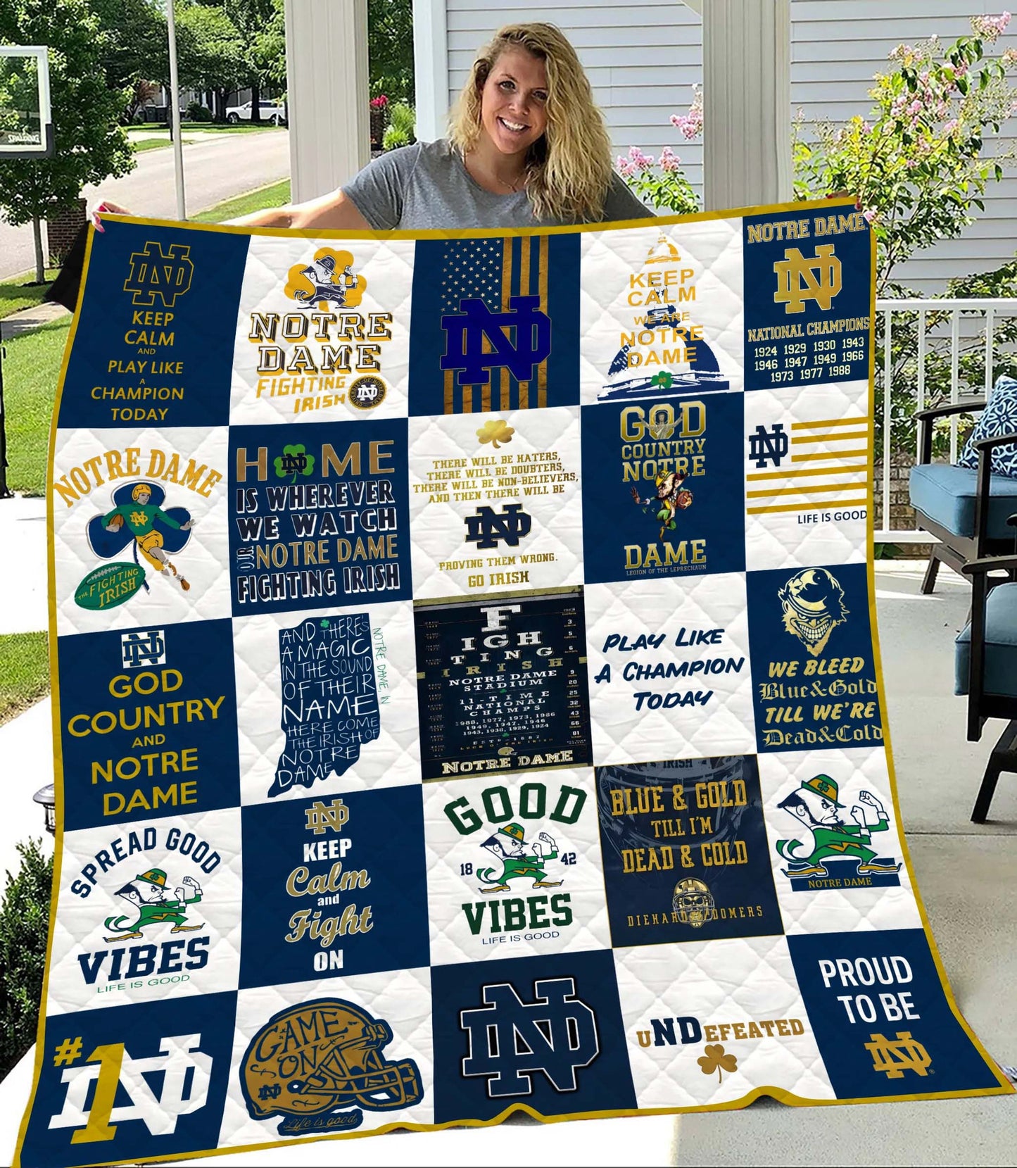 NC Notre Dame Fighting Irish Blanket And Quilt Gift For Fans