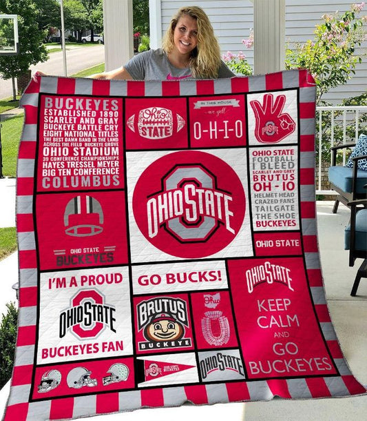 NC Ohio State Buckeyes Blanket And Quilt Gift For Fans