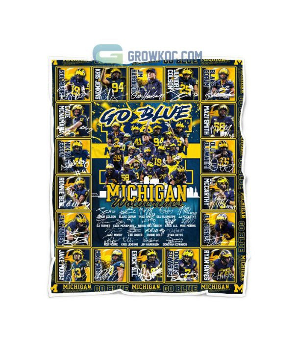 Michigan Wolverines Football Go Blue Fleece Blanket Quilt