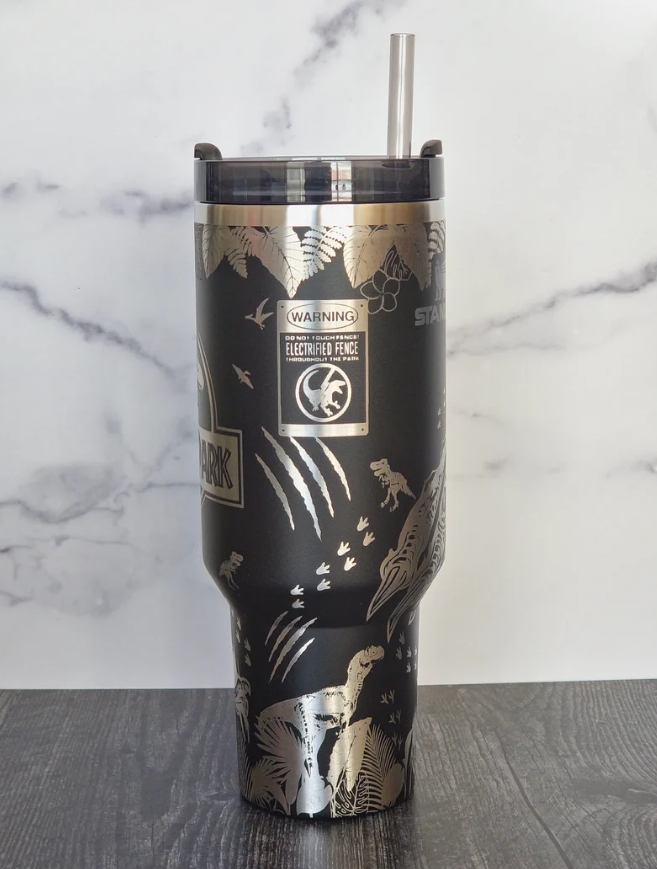 Dinosaurs Jurassic Park Engraved 40 Oz Tumbler- Quencher- 406TTTB041