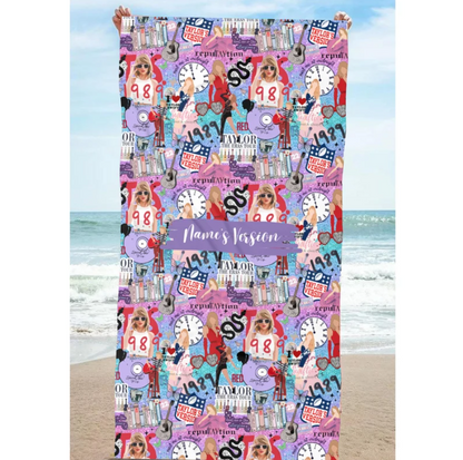 Swift Eras Custom Name Swift Pool Party Beach Towel- 406TTBT172