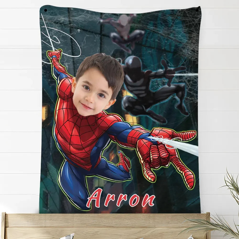 Hero Spider Man Custom Face/Name Blanket B16