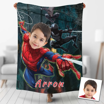 Hero Spider Man Custom Face/Name Blanket B16