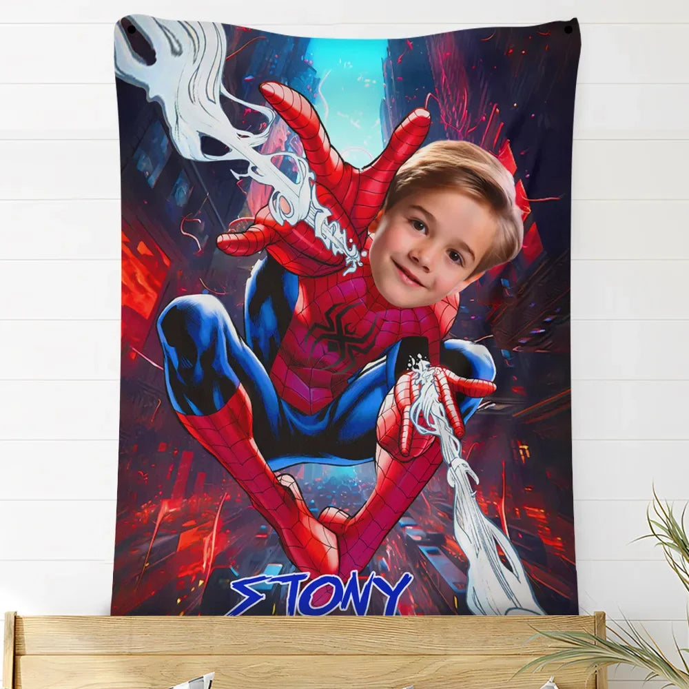 Hero Spider Man Custom Face/Name Blanket B10