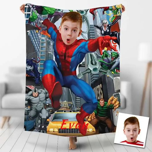 Hero Spider Man Custom Face/Name Blanket B19