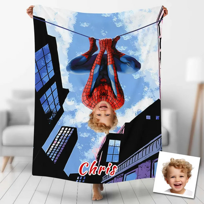 Spiderman Custom Face/Name Blanket 23B10