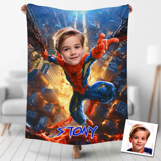 Hero Spider Man Custom Face/Name Blanket B11