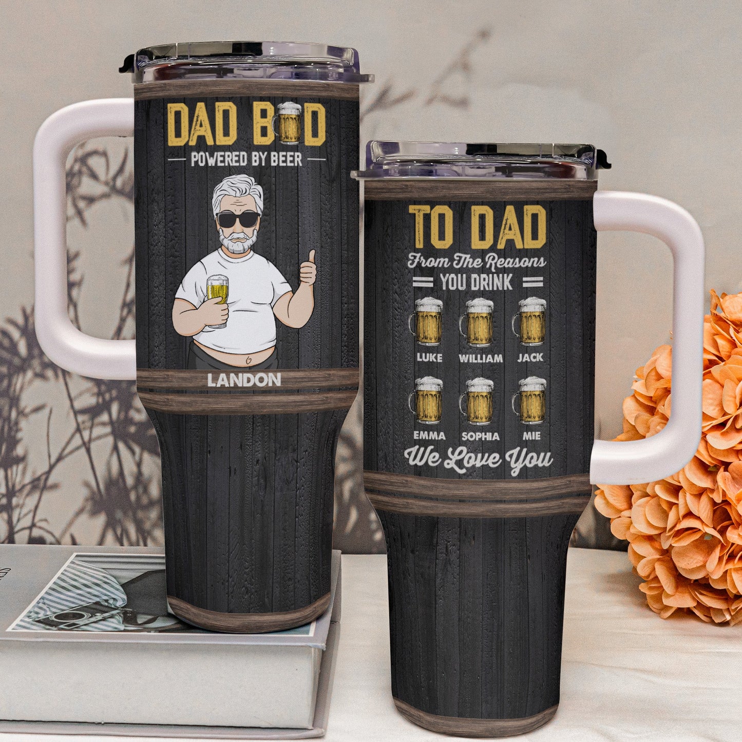 Custom Name Dad Fist Bump Kids Names Father's Day Gift Tumbler 2305HW1