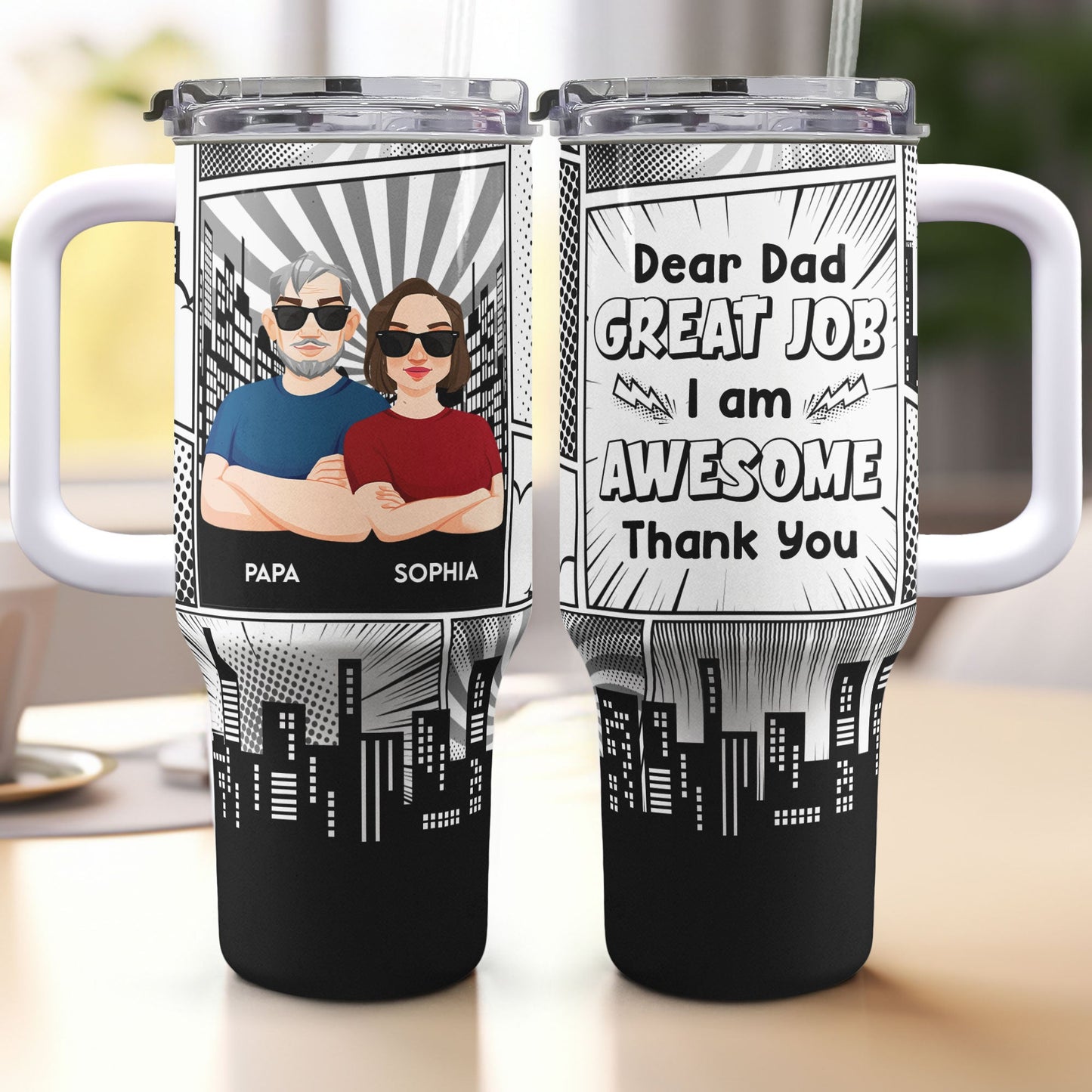 Custom Name 3 Dad Fist Bump Kids Names Father's Day Gift Tumbler 2005HW2