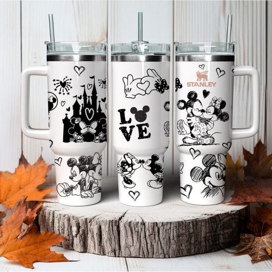 Disney Mickey and Minnie Embracing by the Castle 40 oz Tumbler 2705TW31