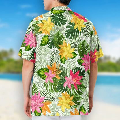 Funny Aloha Tropical Flowers Costume Men Unisex Hawaiian Shirt