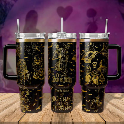 Custom Name Couple Nightmare Before Xmas 40oz Tumbler - 408HLTLTB109