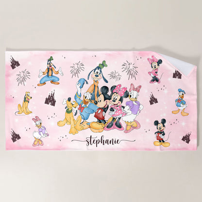 Disney Characters Custom Name Beach Towel- 406TTHNBT120