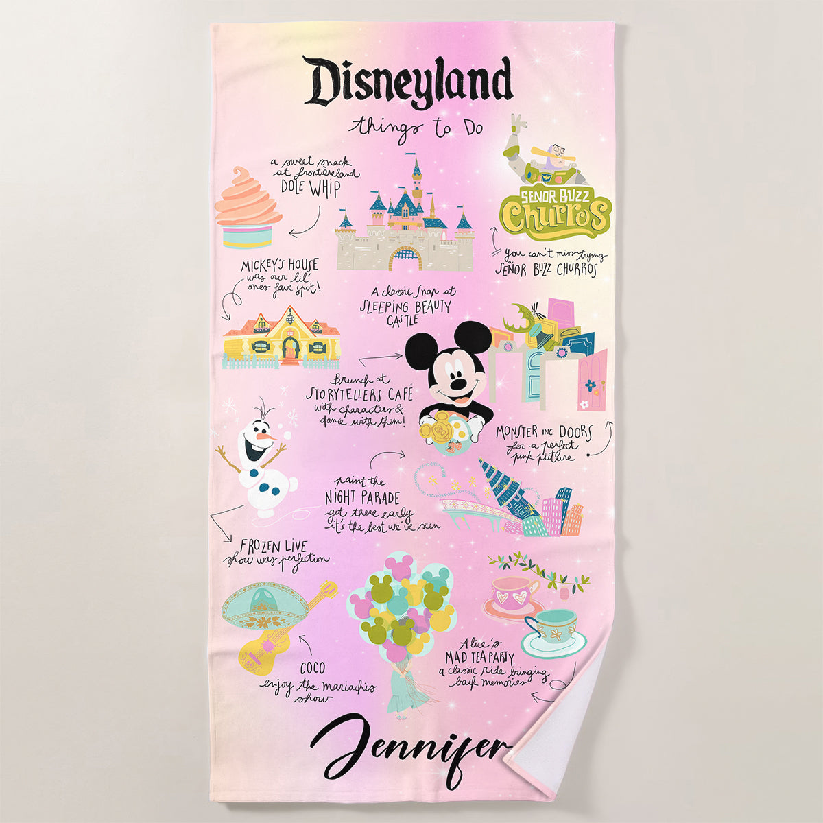 Disneyland Things To Do Beach Towel- 406TTHNBT149