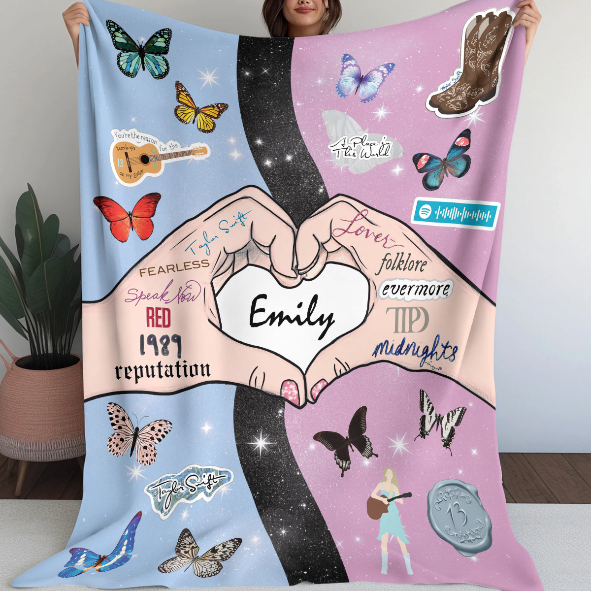 Custom Name Swiftie - Albums Taylor Swift Blanket 407HLHNBL045 (Fleece XS (31*47')