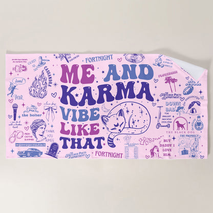 Me And Karma Vibe Swiftie Inspired Beach Towel- 406TTHNBT137