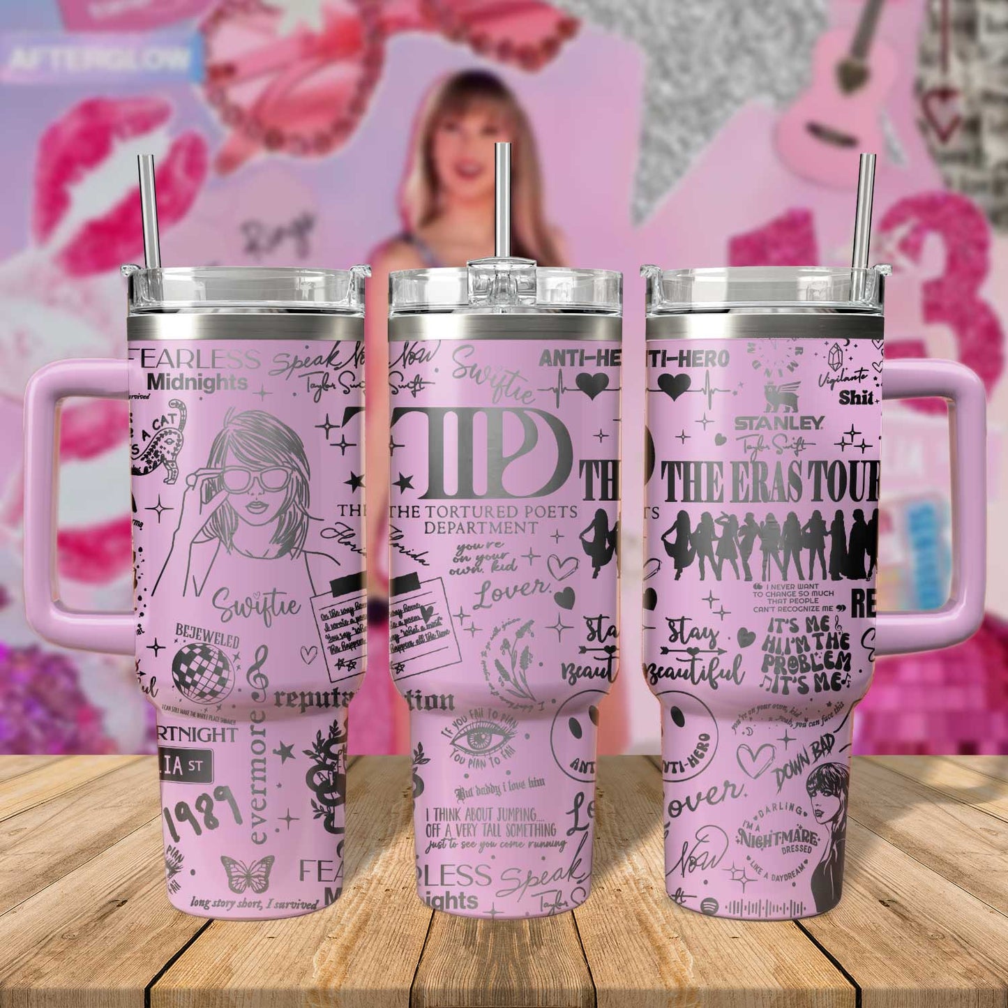 All 11 of Swift's Eras - 40oz Ablums Swiftie Tumbler 407HLTLTB021