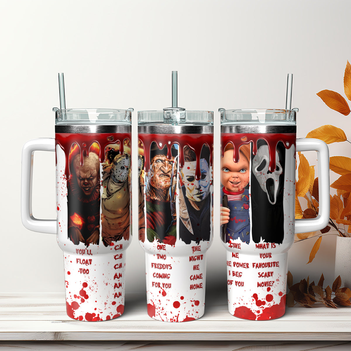 Horror Characters Quotes Movies 40oz Tumbler - 407HLHNTB067