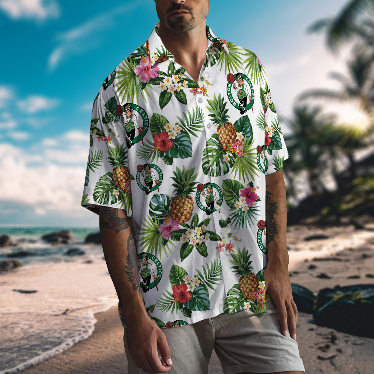 Boston Celtics Hawaiian Shirt- 406TTHNHS076