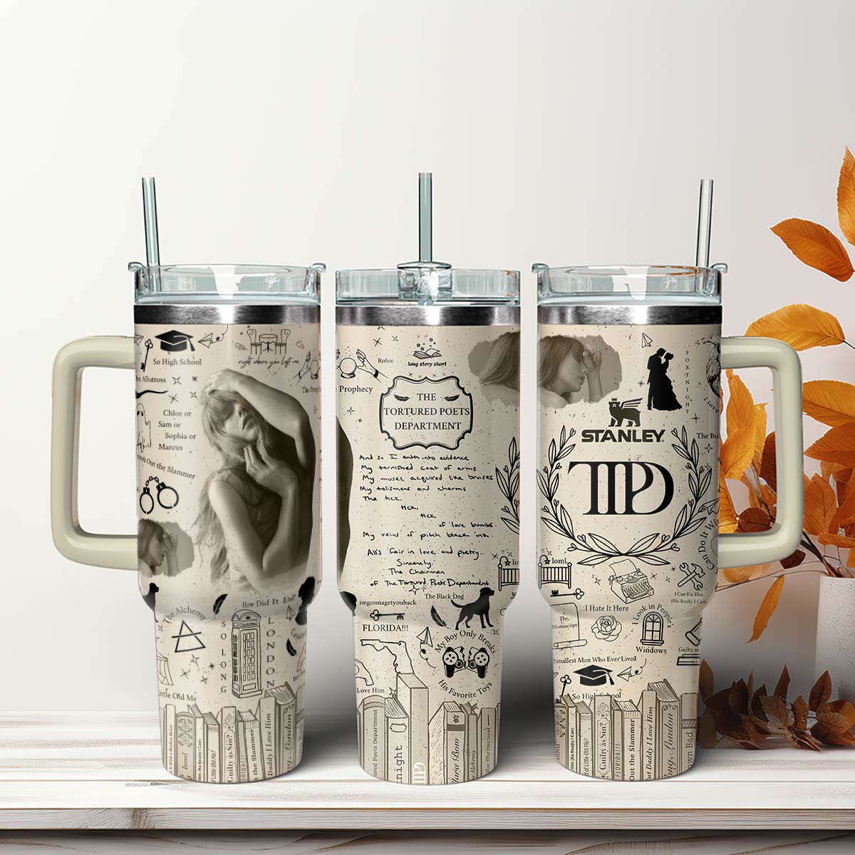 Swiftie TTPD Albums Vintage Printed Tumbler - 406HLHNTB009