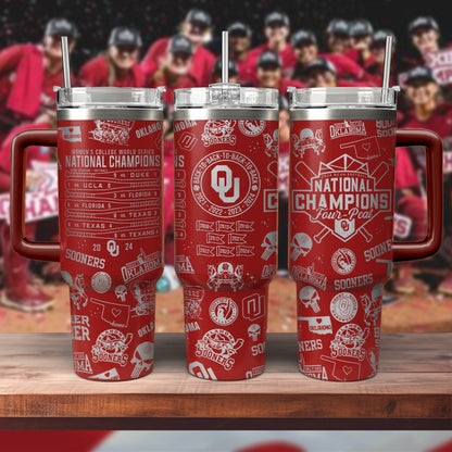 Custom Oklahoma Softball Women's College World Series Champ 40oz Tumbler - 406VTTLTB030