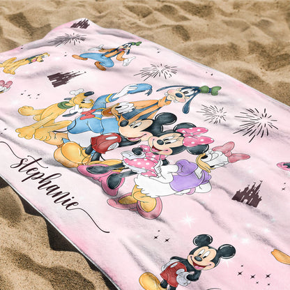 Disney Characters Custom Name Beach Towel- 406TTHNBT120