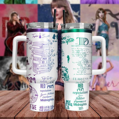 Swiftie TTPD Engraved 40oz Tumbler- 406TTHNTB038