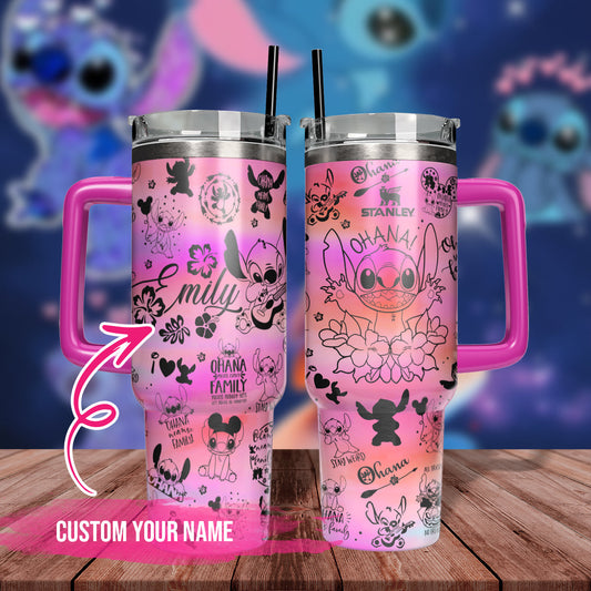 DN Cartoon Stitch Custom Name Engraved Tumbler- 406TTHNTB136