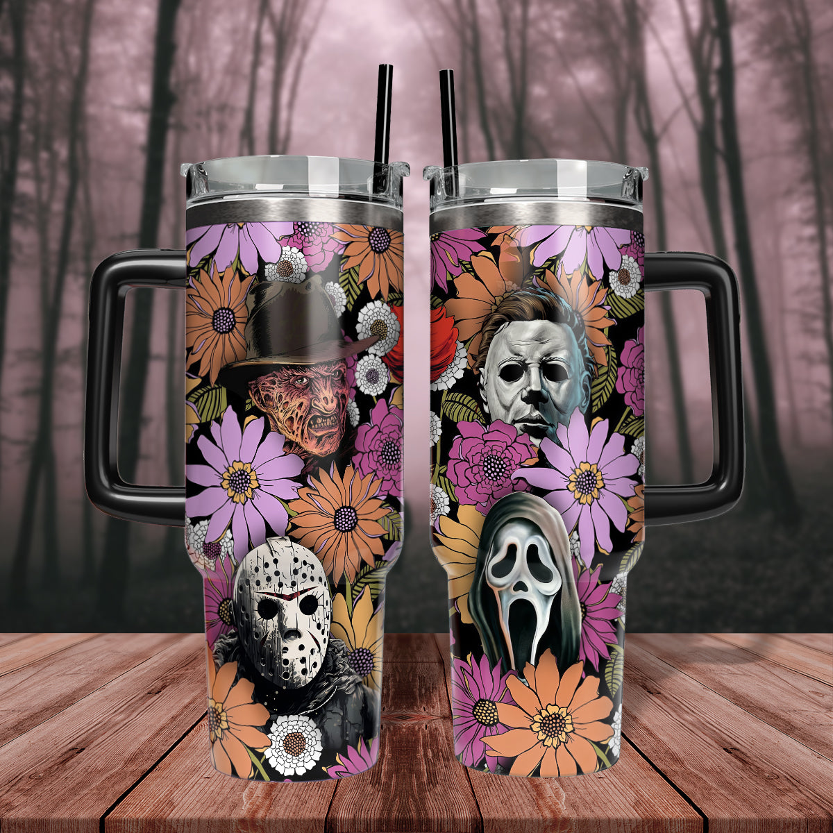 Horror Floral Characters 40oz Tumbler - 407HLHNTB062