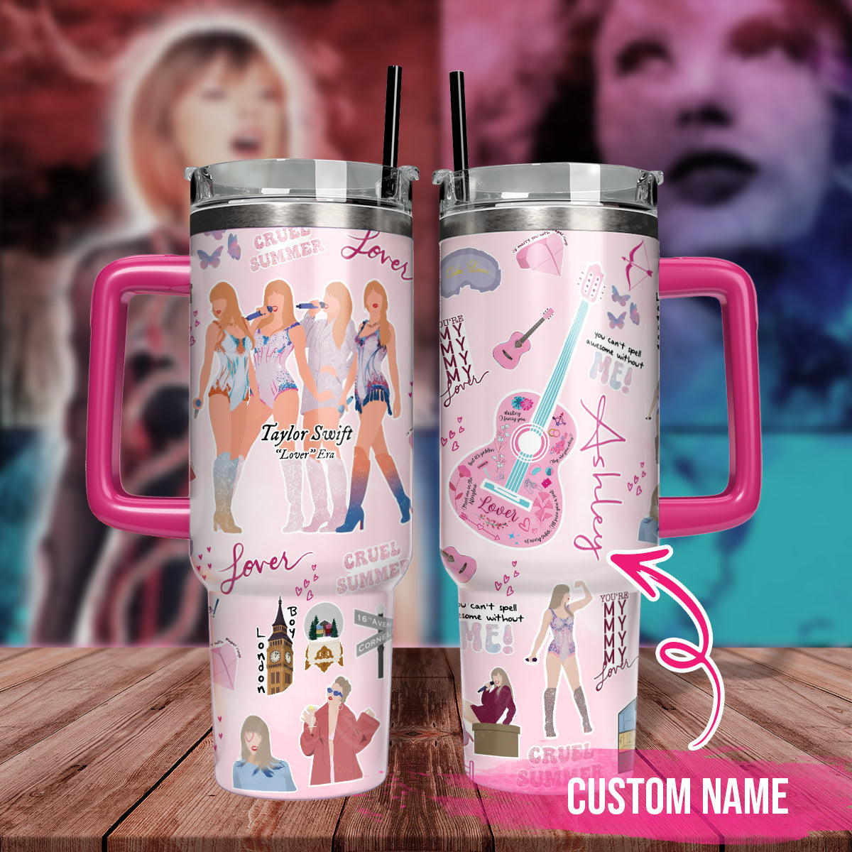 TS Lover Album Custom Name Tumbler- 406TTHNTB068