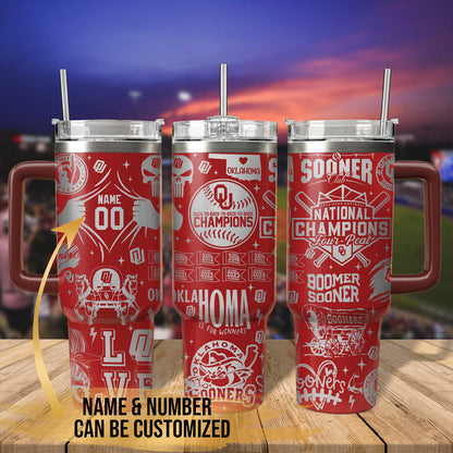 Custom Oklahoma Softball Women's College World Series Champ 40oz Tumbler - 406VTTLTB029