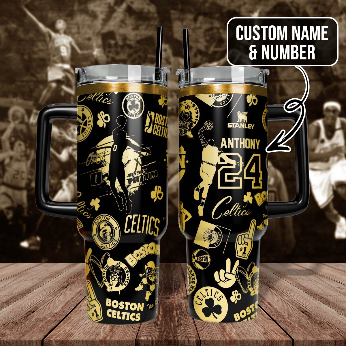 Custom Boston Celtics Engraved 40oz Tumbler- 406TTHNTB033