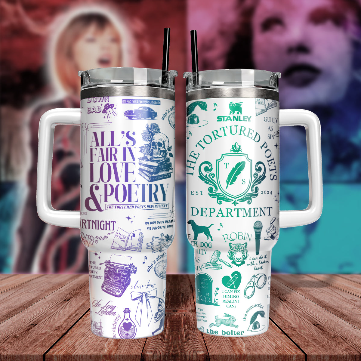 Swiftie TTPD Album Engraved Tumbler- 406TTHNTB063