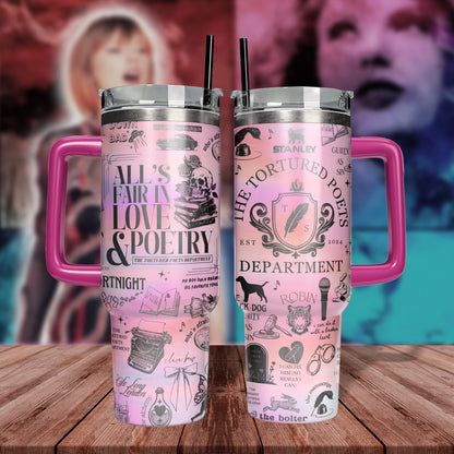 Swiftie TTPD Album Engraved Tumbler- 406TTHNTB063