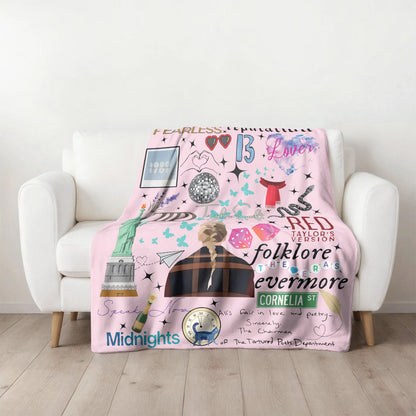 Taylor Swift Albums Blanket 407HLHNBL038- Swifties Blanket