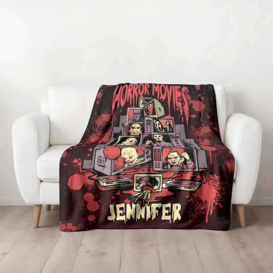 Custom Name Horror Movies Blanket - 407HLHNBL065