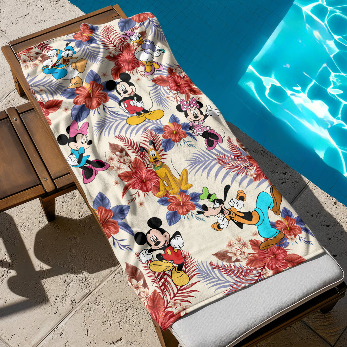 Mouse And Friends Hawaiian Beach Towel- 406TTHNBT171