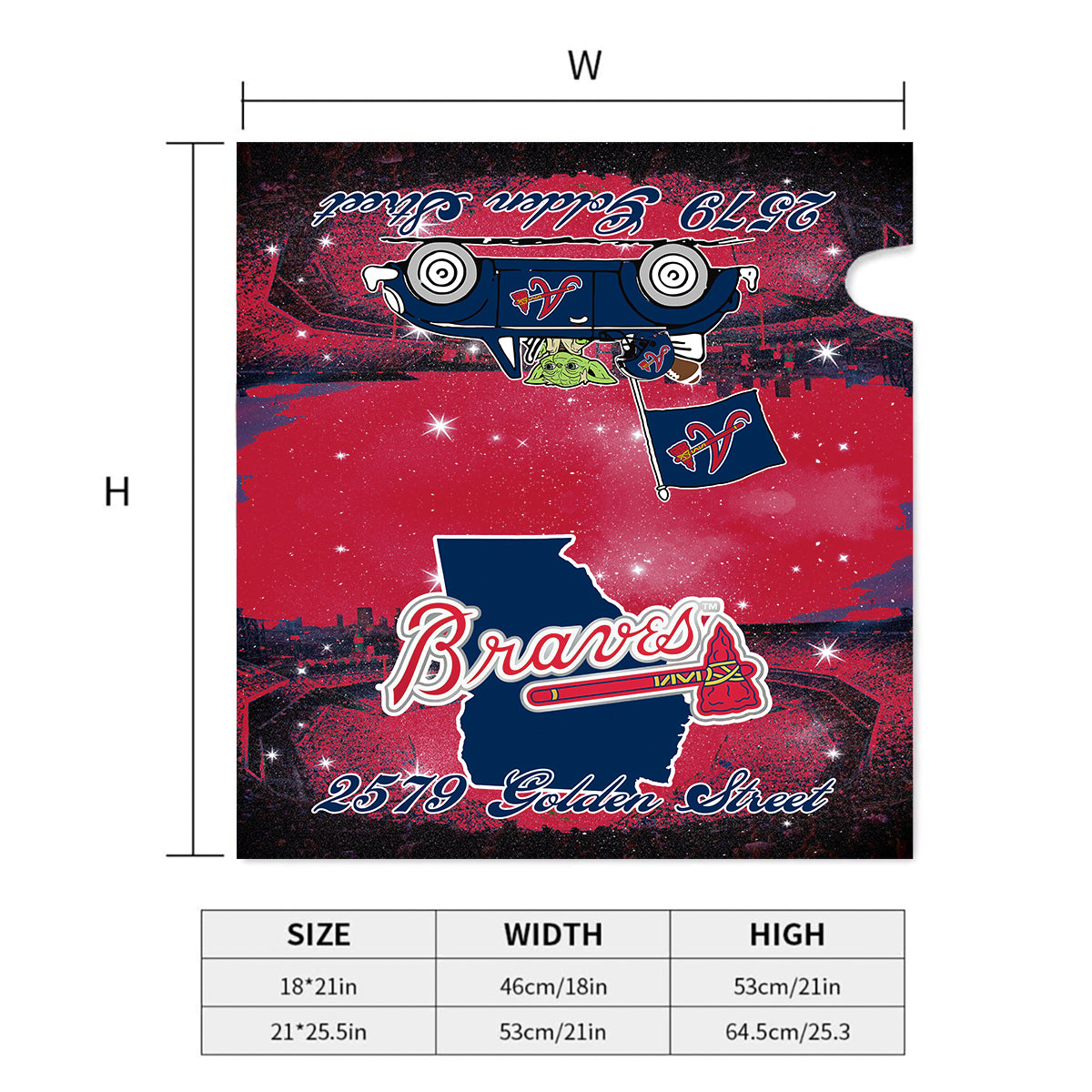 Braves Logo And Map Mailbox Cover- 406TTHNMC110