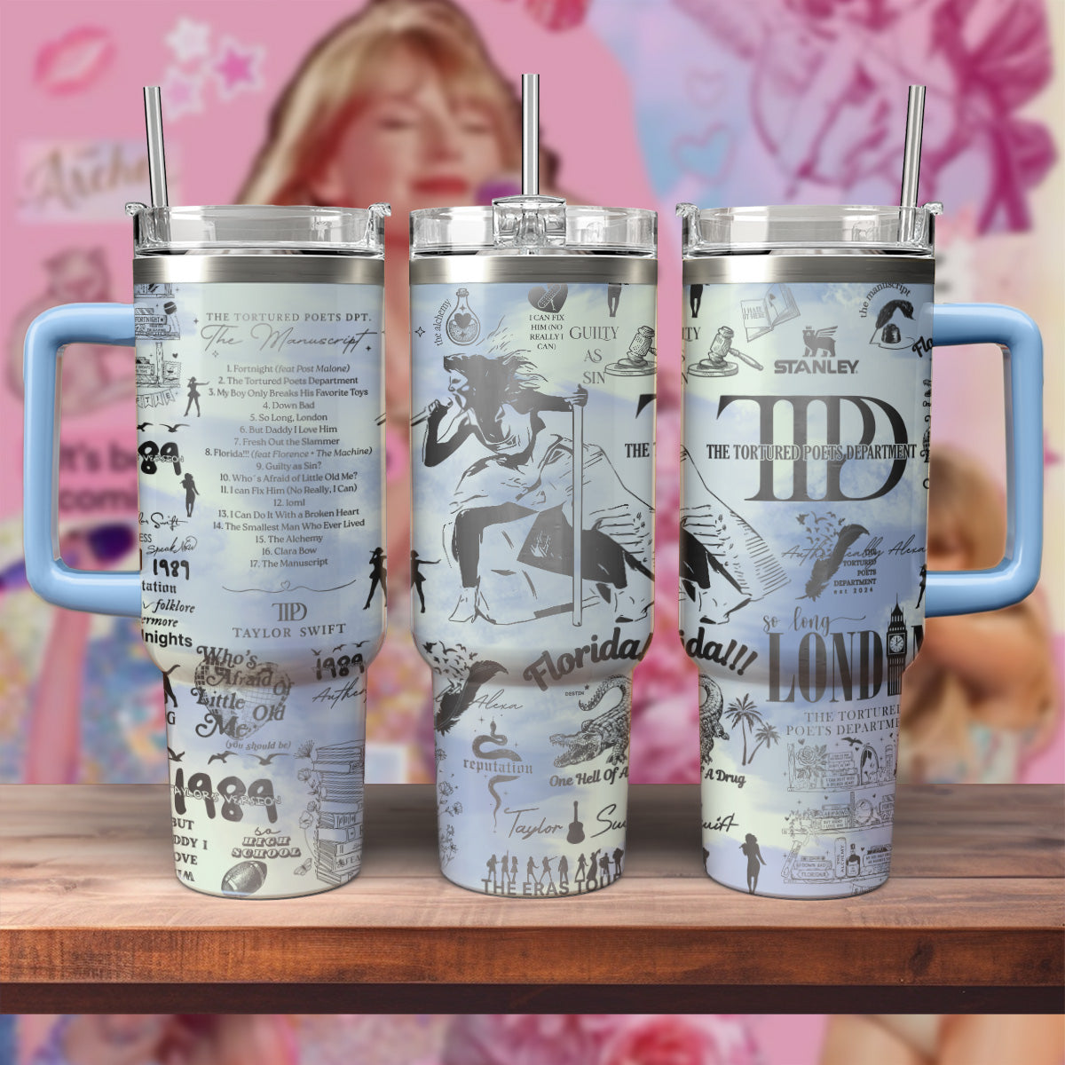 TS TTPD Swift Album Engraved Tumbler - 406TTHNTB066