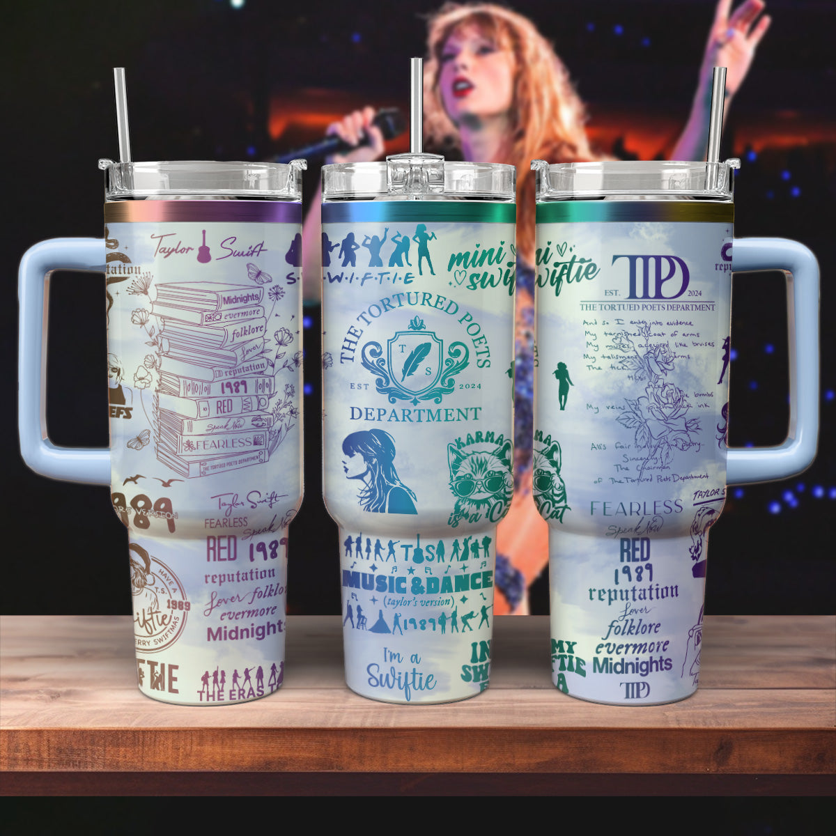 Swiftie TTPD Engraved 40oz Tumbler- 406TTHNTB038