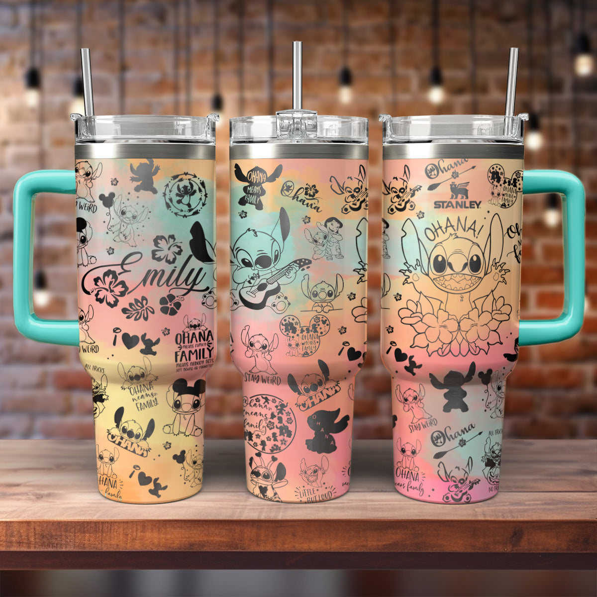 DN Cartoon Stitch Custom Name Engraved Tumbler- 406TTHNTB136